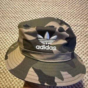 Adidas Green and Black Camouflage Bucket Hat